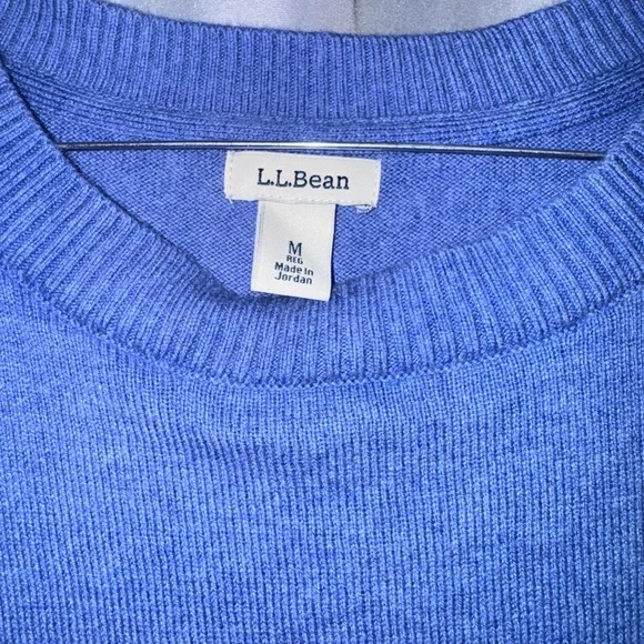 L.L.Bean Cotton/Cashmere Blue Sweater - Picture 4 of 5